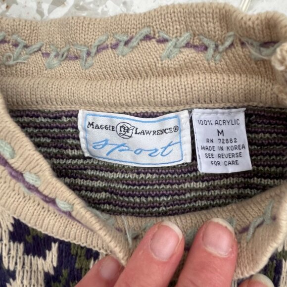 Maggie Lawrence Vintage  Sweater‎ Embroidered Floral Tunic Length Size M - Picture 4 of 9